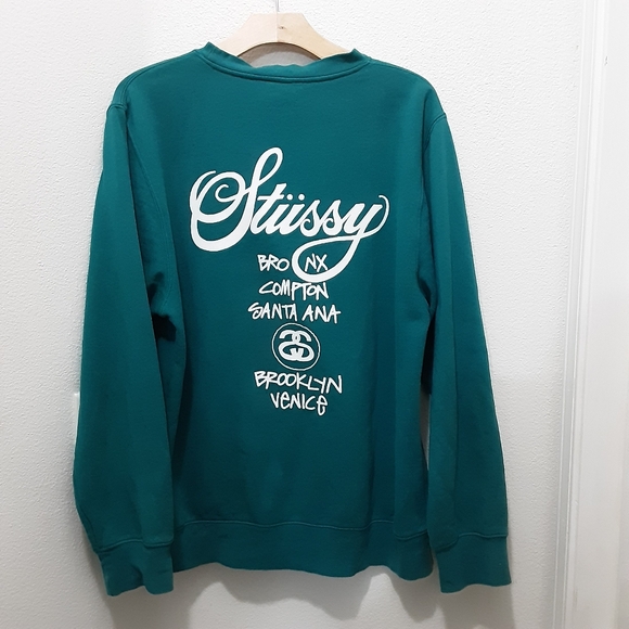 Stussy World Tour Sweatshirt New York Los Angeles Tokyo London Paris - Picture 4 of 5